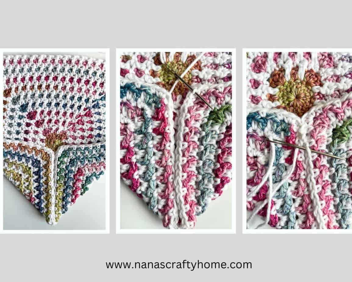 Pot Holder Crochet Double Thick Hot Pad made from a Square!